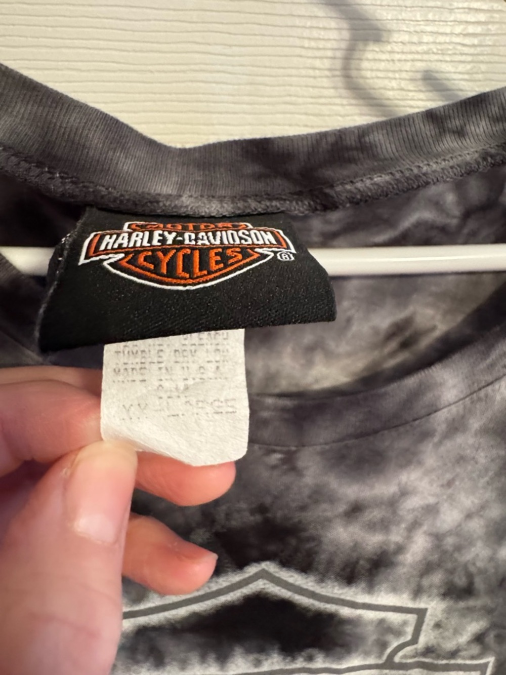 Harley-Davidson Black and Gray Short Sleeve Tee with Orange Logo